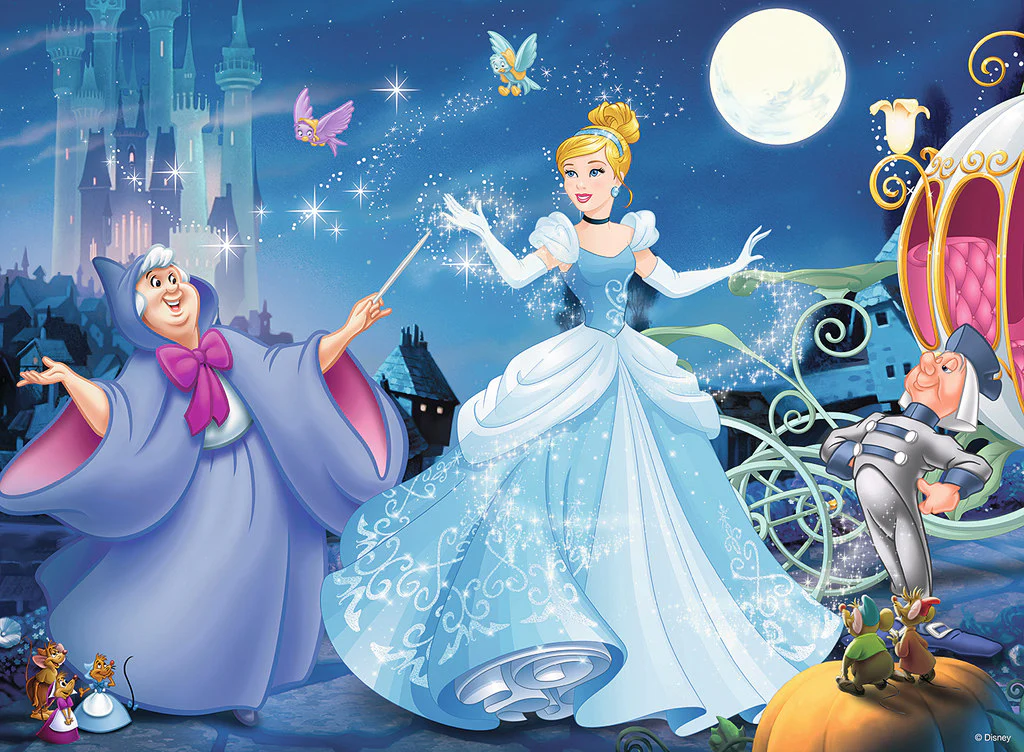 100 pc Adorable Cinderella XXL Puzzle with Glitter - Image 2