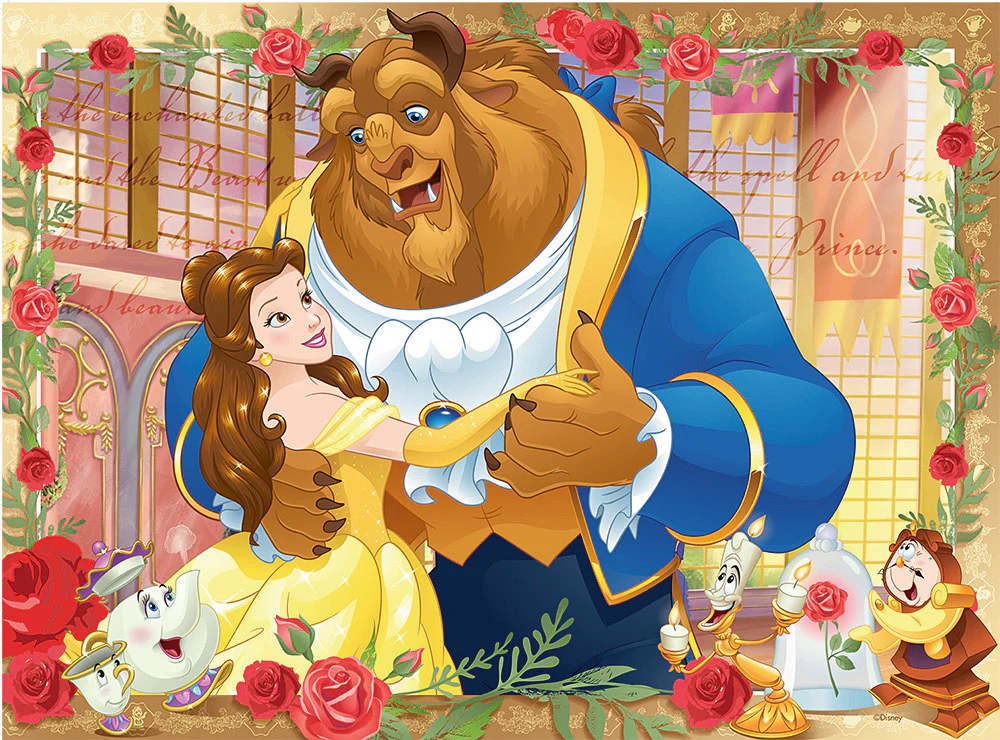 100 pc Belle & Beast Glitter Puzzle - Image 2