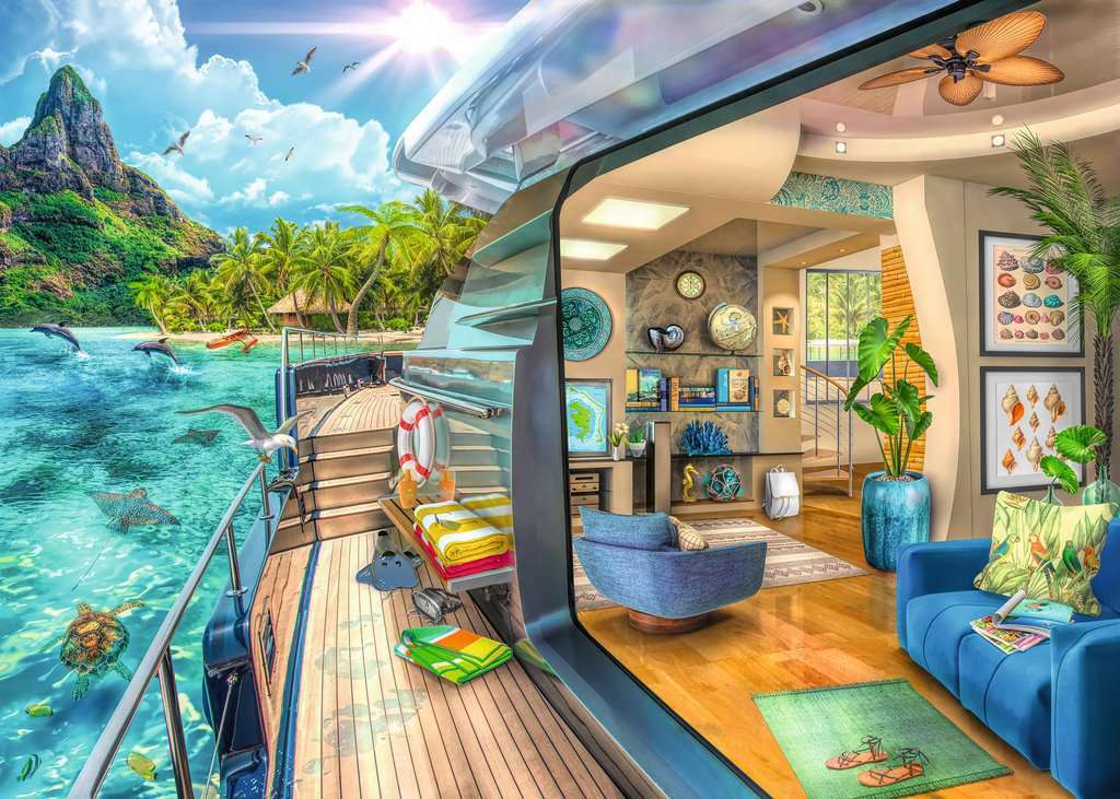 1000 pc Tropical Island Charter Puzzle - Image 3