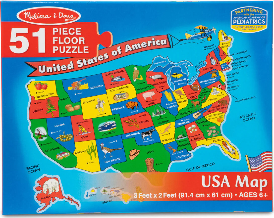 51 pc USA Map Floor Puzzle