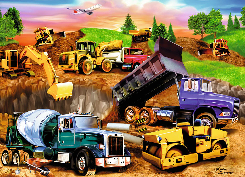 60 pc Construction Crowd puzzle - Image 2