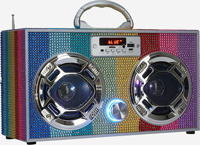 Bluetooth FM Radio W LED Speakers Rainbow Bling Boombox - Image 3