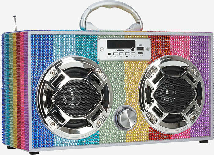 Bluetooth FM Radio W LED Speakers Rainbow Bling Boombox - Image 4