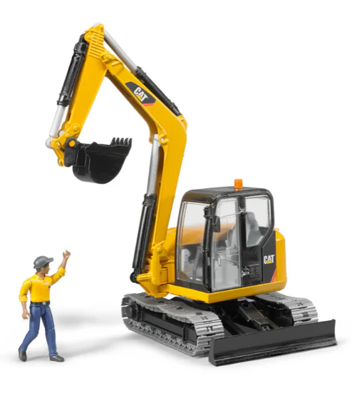 Cat Mini Excavator With Worker - Image 3