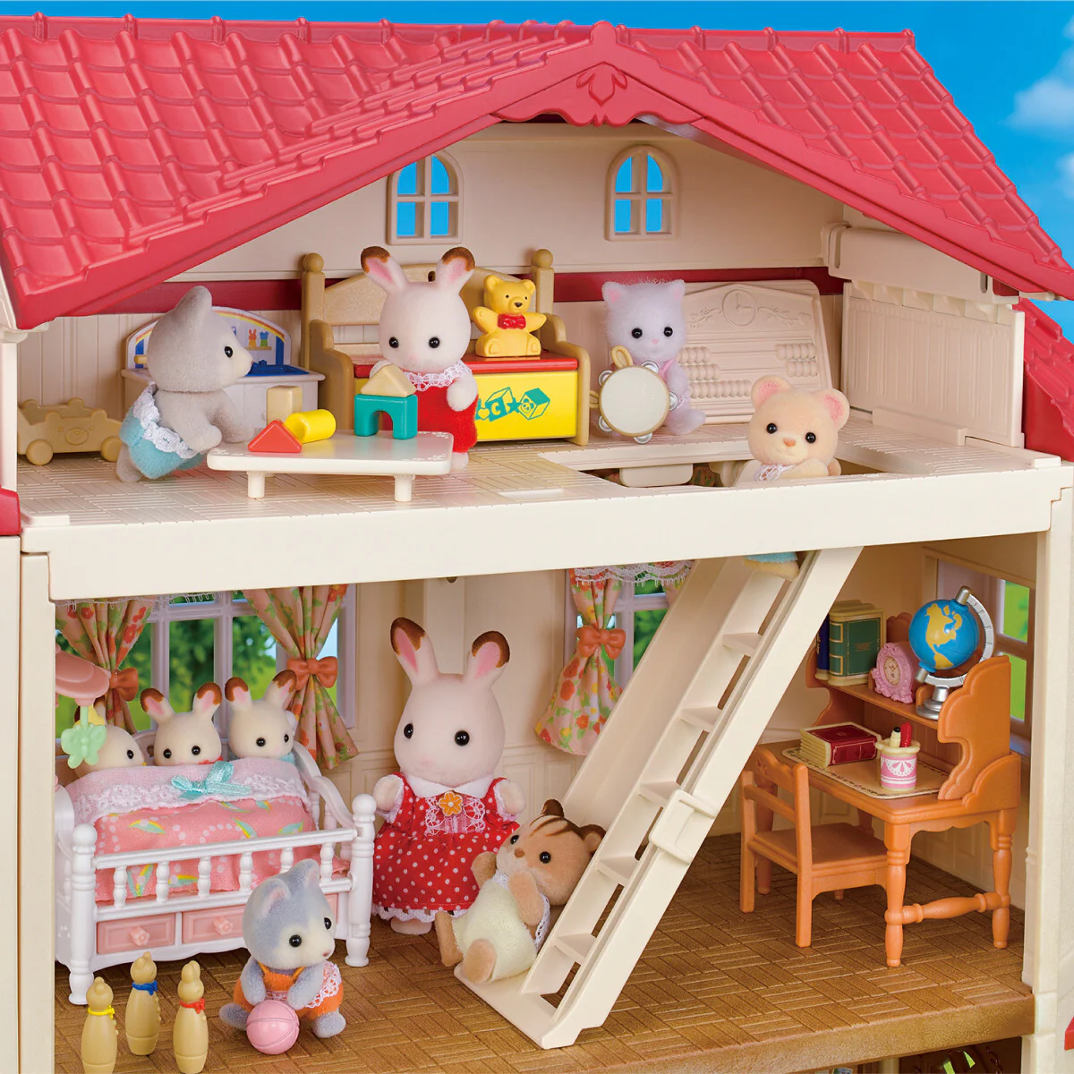 Calico Critters Red Roof Country Home with Secret Attic - Image 7