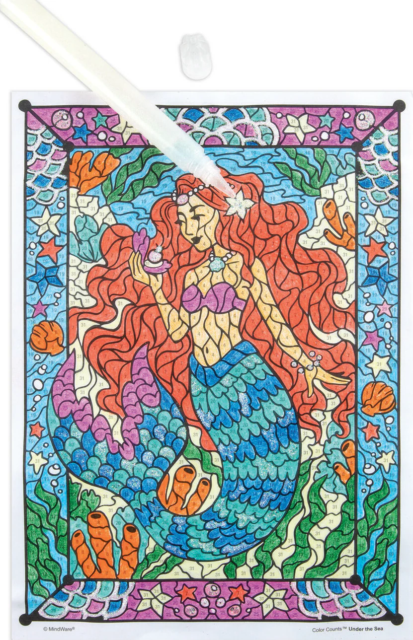 Color Counts Under The Sea-Glitter Coloring Book - Image 2