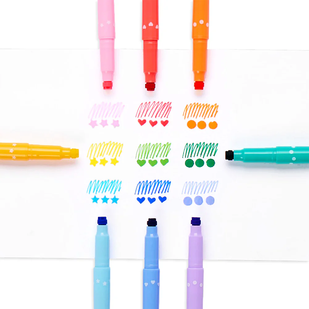 Confetti Stamp Double-Ended Markers - Set of 9 - Image 3