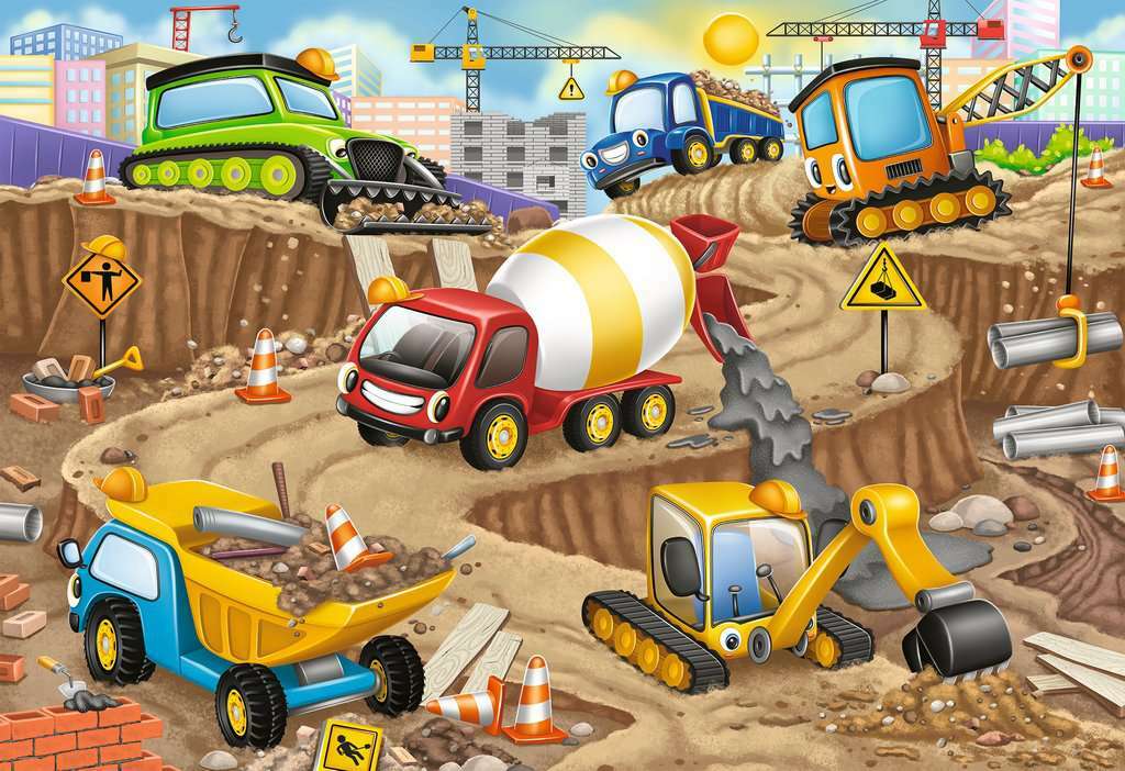 24 pc Construction Fun Floor Puzzle - Image 2