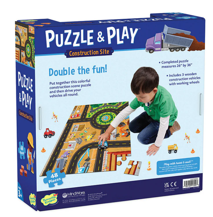 48 pc Construction Site Puzzle and Play - Image 6