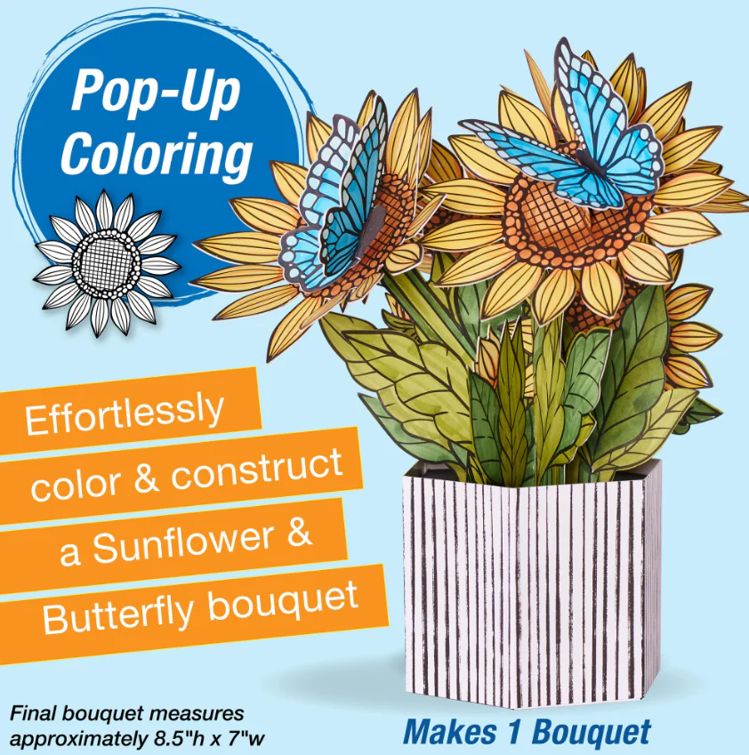 Sunflowers And Butterflies Pop Up Color - Image 2