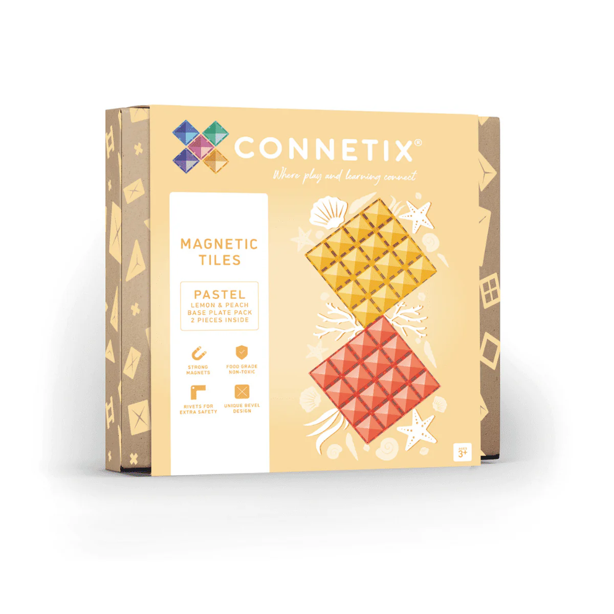 CONNETIX Pastel Pink & Lemon Base Plates 2Pc