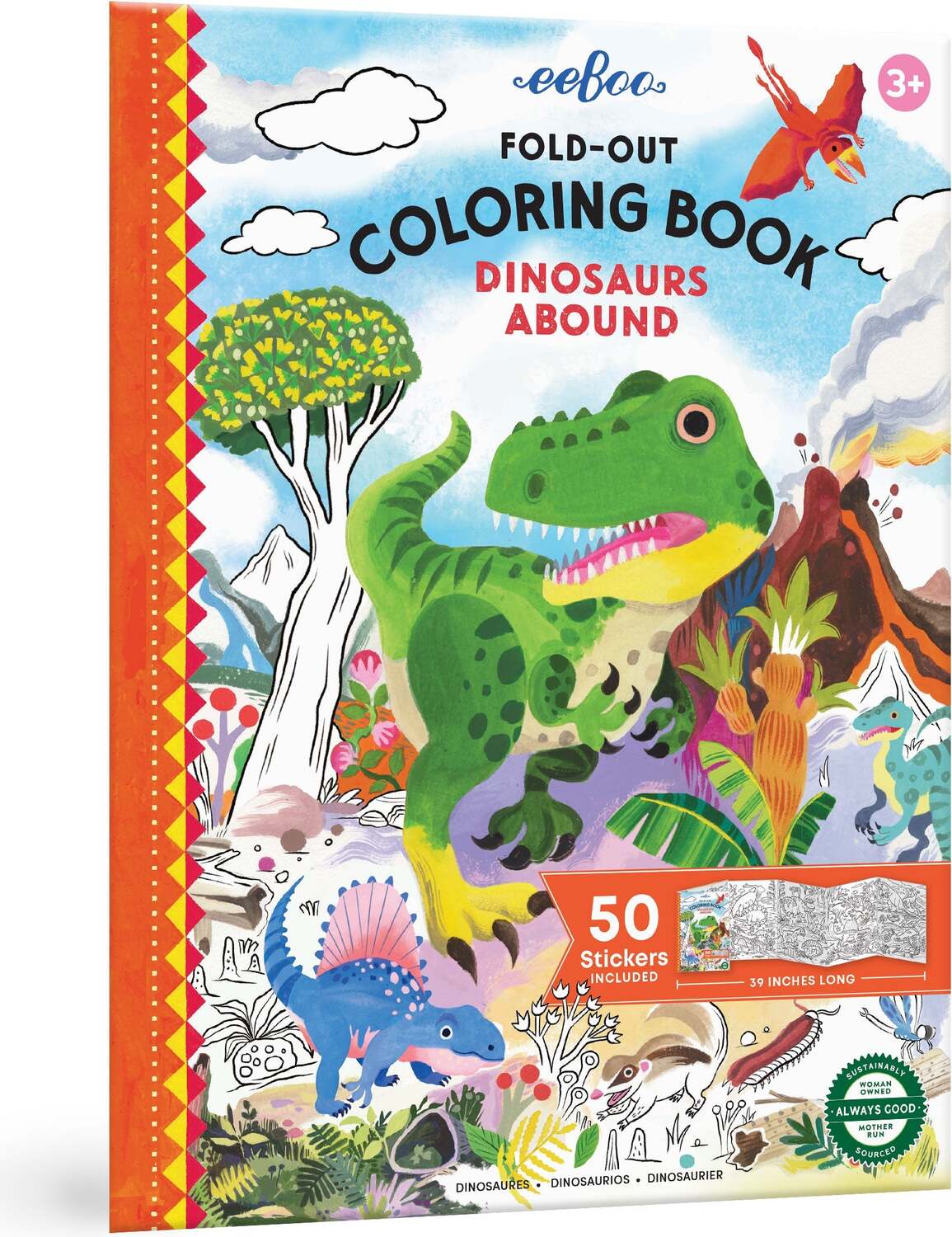 Dinosaurs Abound Fold Out Coloring Book