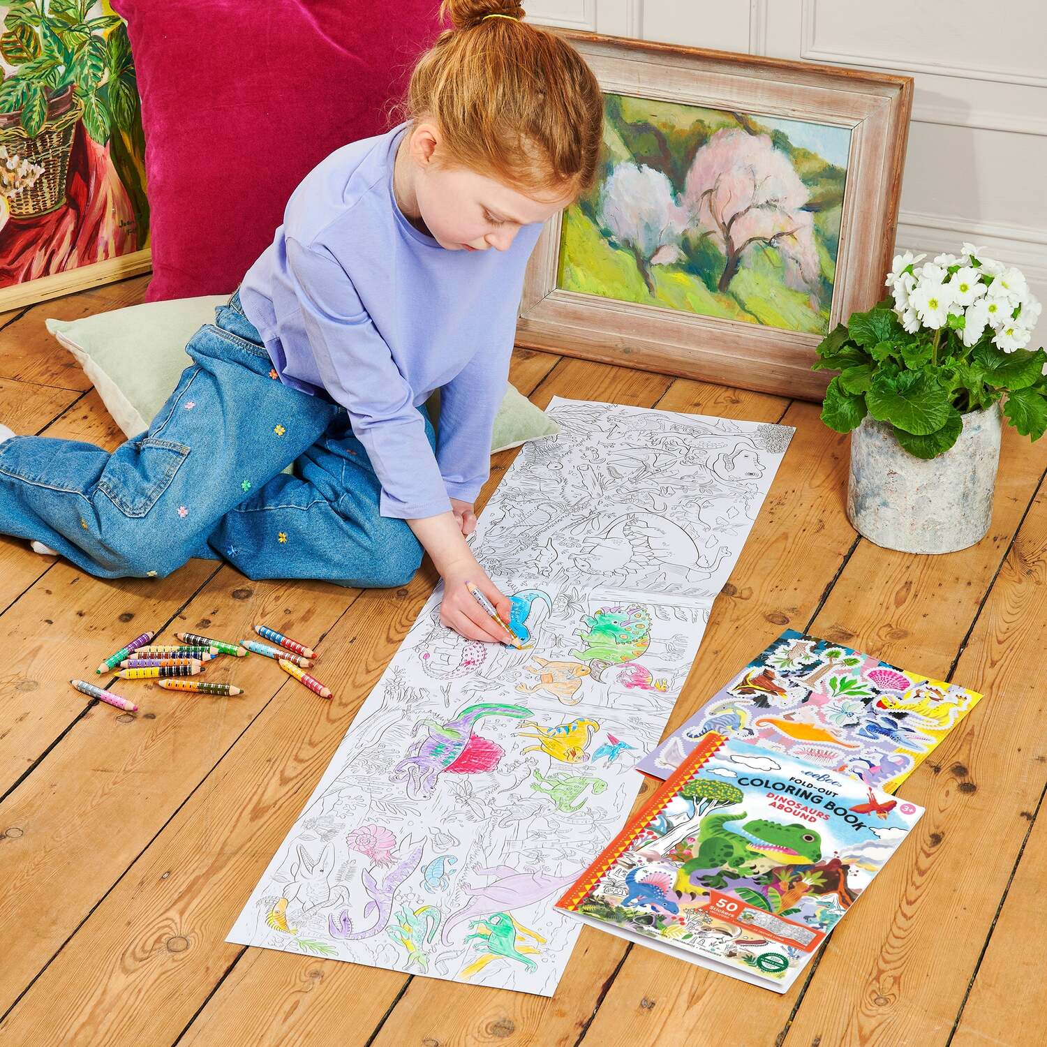 Dinosaurs Abound Fold Out Coloring Book - Image 2