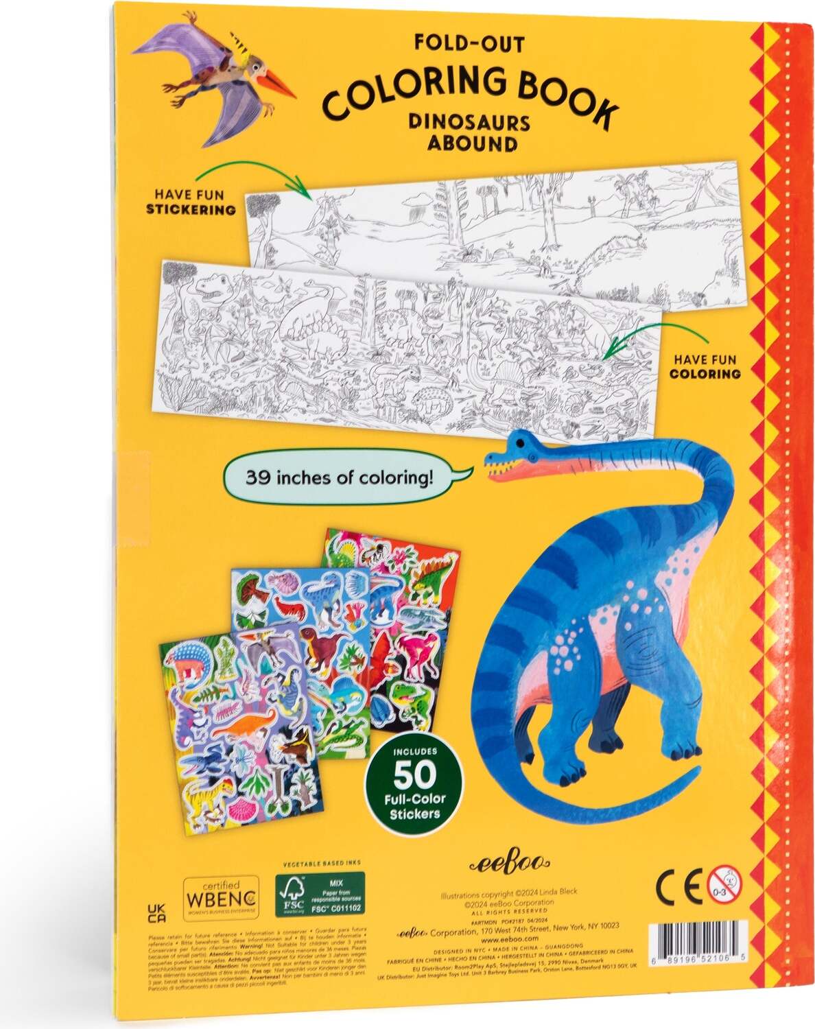 Dinosaurs Abound Fold Out Coloring Book - Image 4