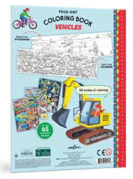 Vehicles Fold Out Coloring Book - Image 5