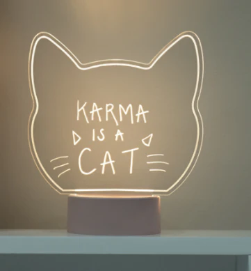 Cat Acrylic Light Up Sign - Image 2