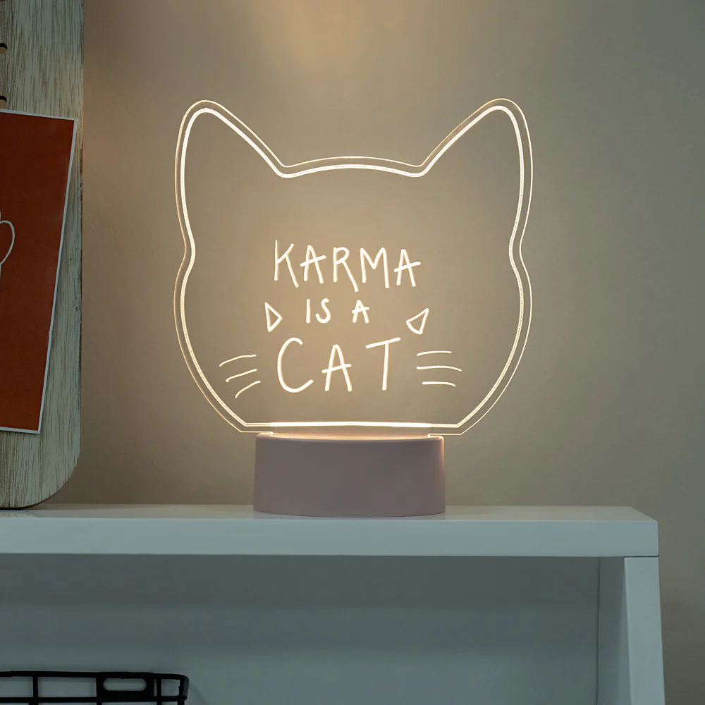 Cat Acrylic Light Up Sign - Image 4