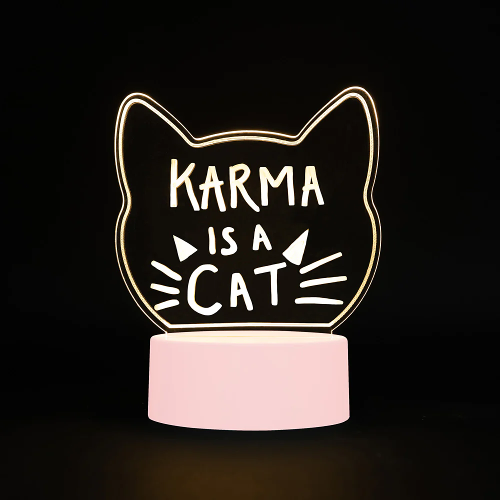 Cat Acrylic Light Up Sign - Image 6