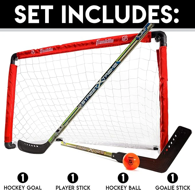 NHL Kids Hockey Goal Set with 2 sticks - Image 2