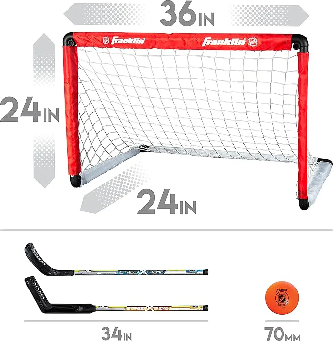 NHL Kids Hockey Goal Set with 2 sticks - Image 3