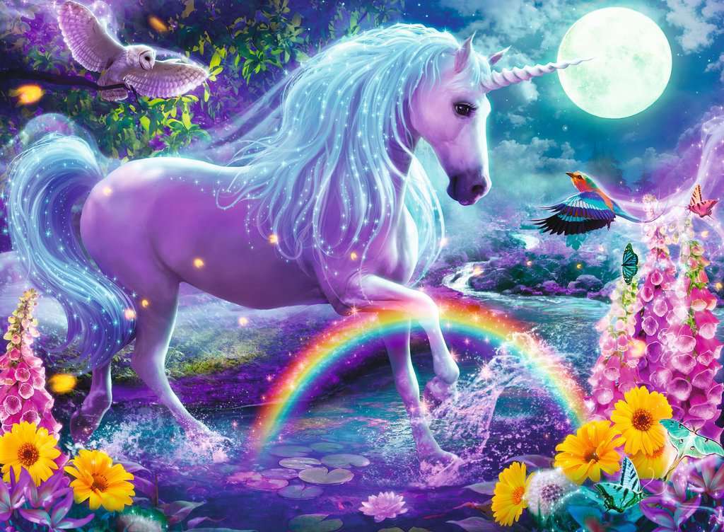 100 pc Glitter Unicorn Glitter Puzzle - Image 2