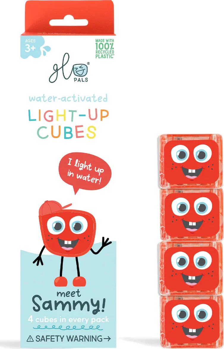 Glo Pals Sammy 4 Red Light-Up Cubes - Image 2