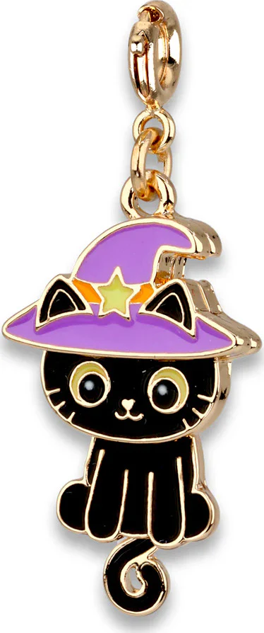 Gold Swivel Black Cat Charm - Image 2