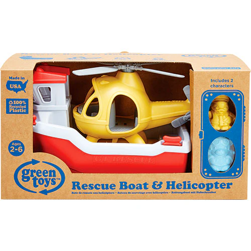 Green Toys Rescue Boat & Helicopter - Image 4