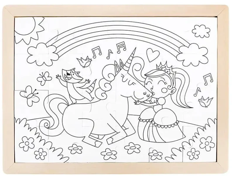 24 pc Unicorn Friends Wood Puzzle - Image 3