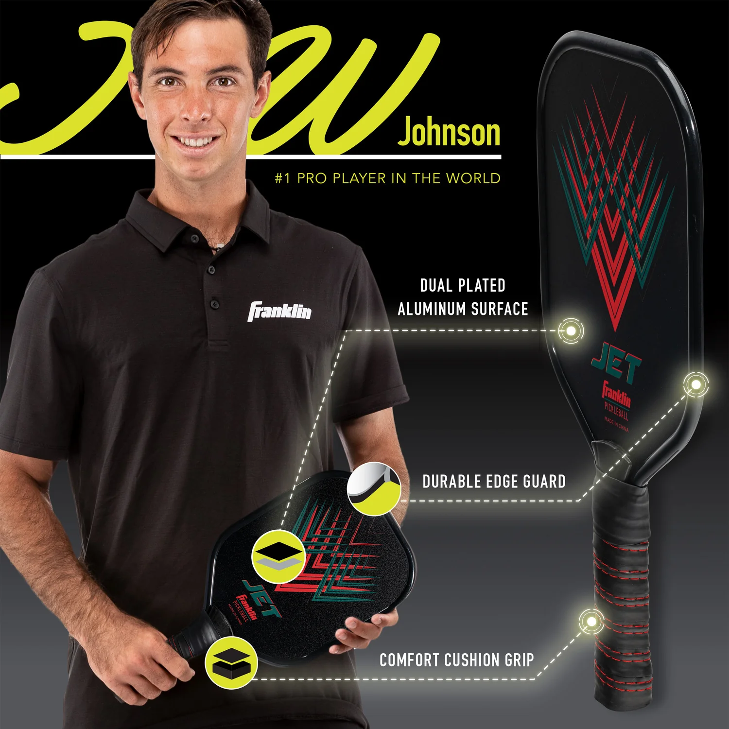 Jet Aluminum Pickleball Paddle X-40 Set - Image 8