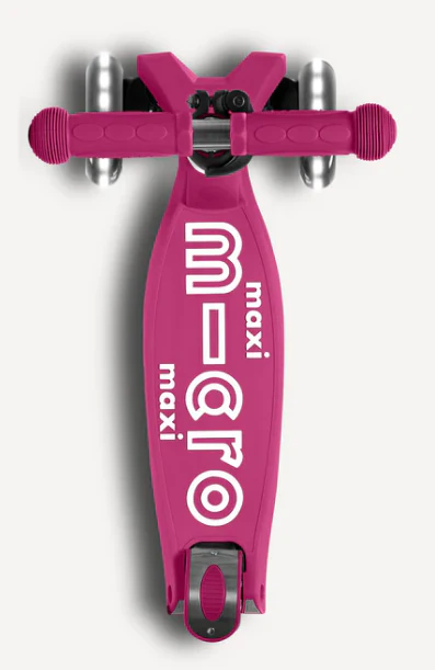 Maxi Deluxe LED Foldable Berry Red Scooter - Image 3