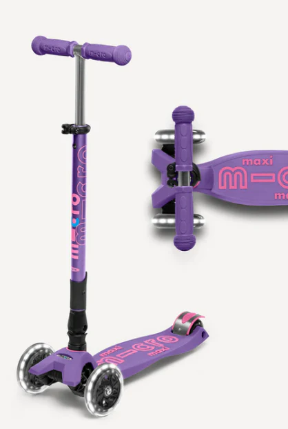 Maxi Deluxe LED Foldable Purple Scooter