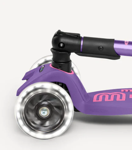 Maxi Deluxe LED Foldable Purple Scooter - Image 2