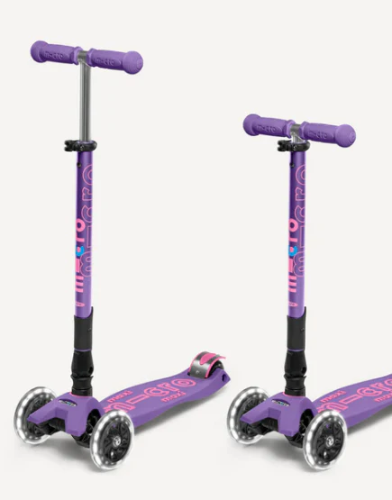 Maxi Deluxe LED Foldable Purple Scooter - Image 4