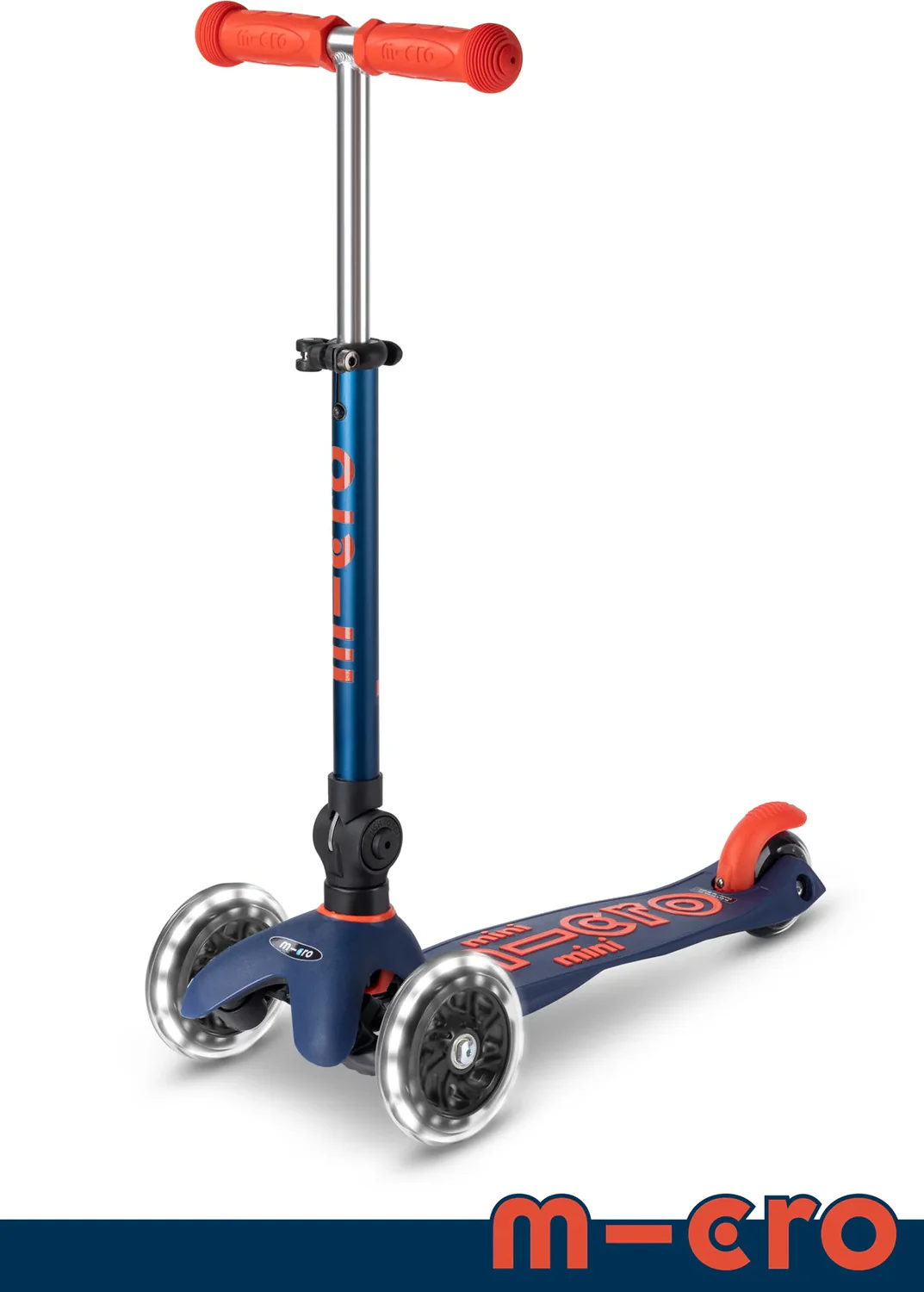 Mini Deluxe LED Foldable Navy Blue Scooter