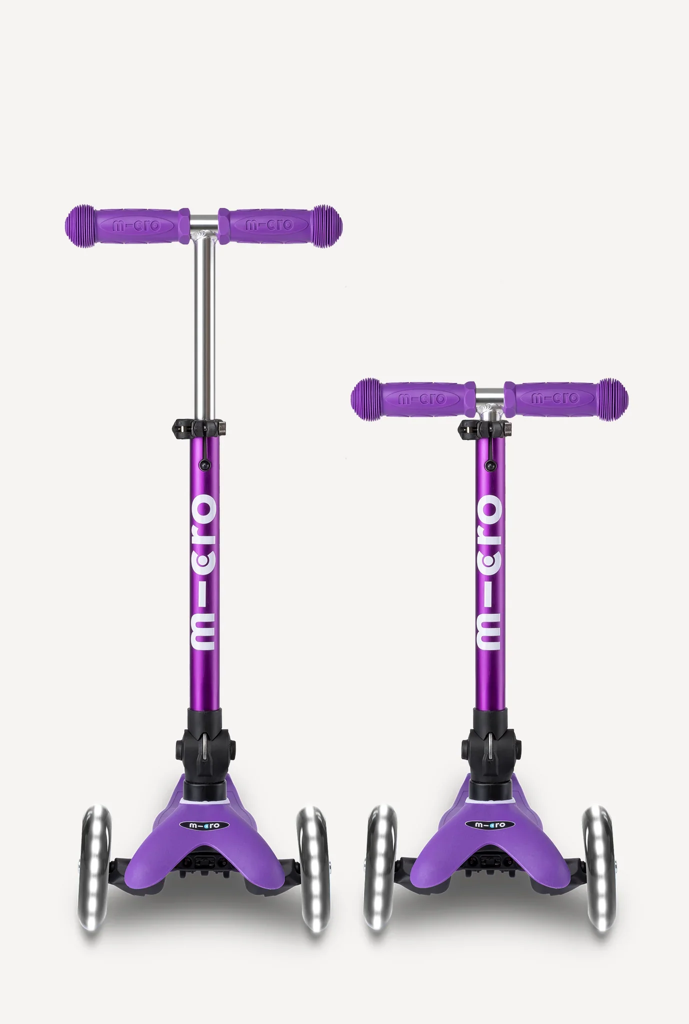 Mini Deluxe LED Foldable Purple Scooter - Image 4