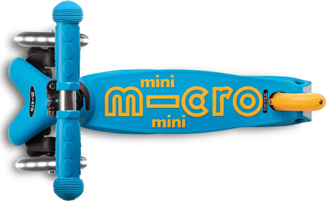 Mini Deluxe LED Foldable Ocean Blue Scooter - Image 3