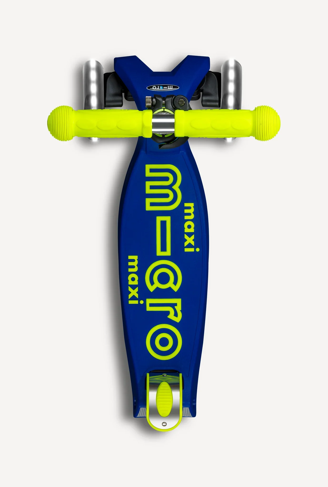 Maxi Deluxe LED Foldable Canary Yellow & Blue Scooter - Image 3