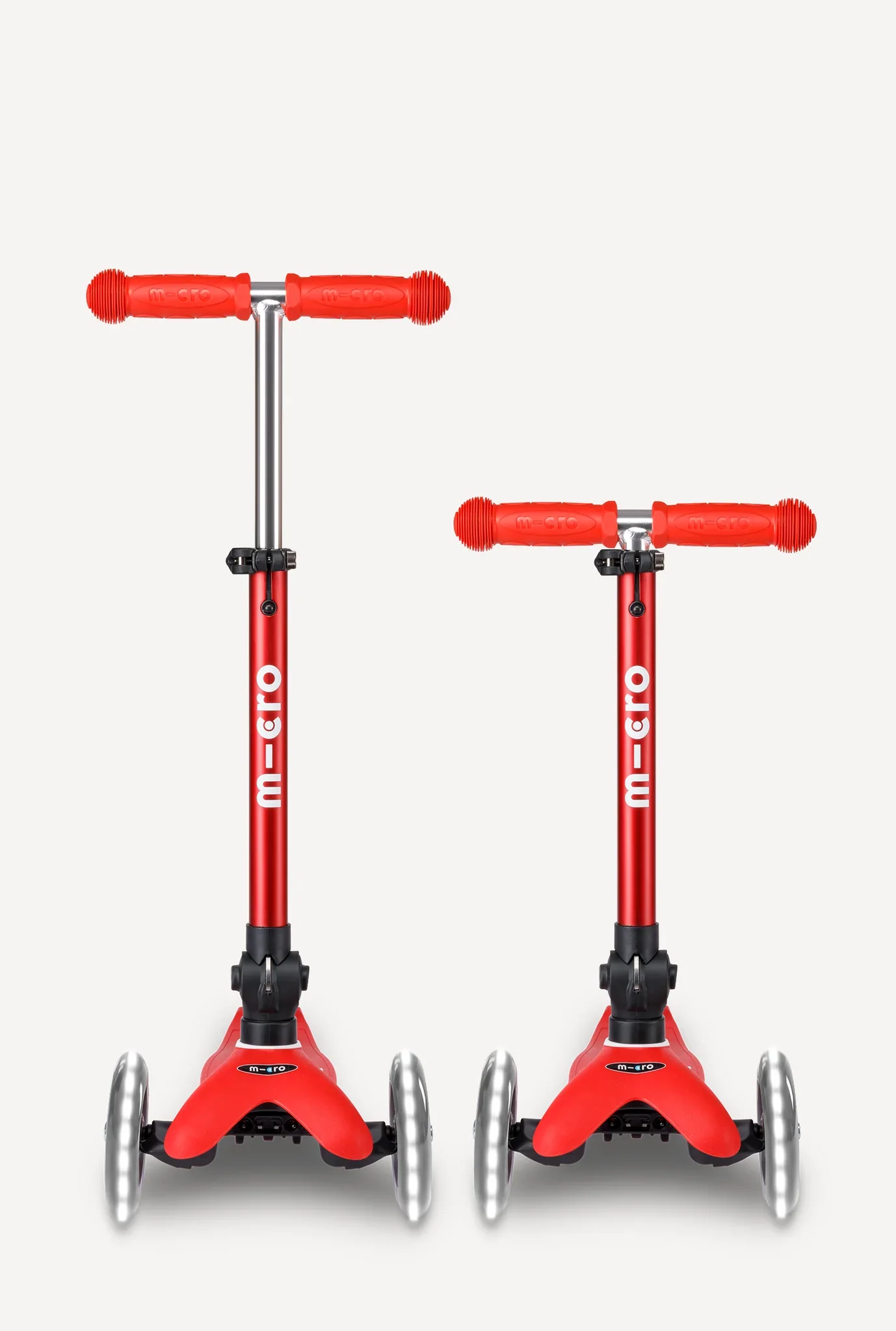 Mini Deluxe LED Foldable Red Scooter - Image 4
