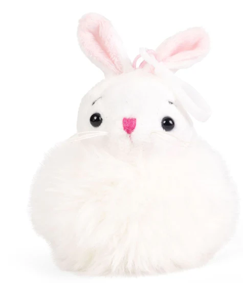 Pompom Bunny Stuffed Keyring - Image 2