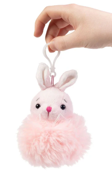Pompom Bunny Stuffed Keyring - Image 3