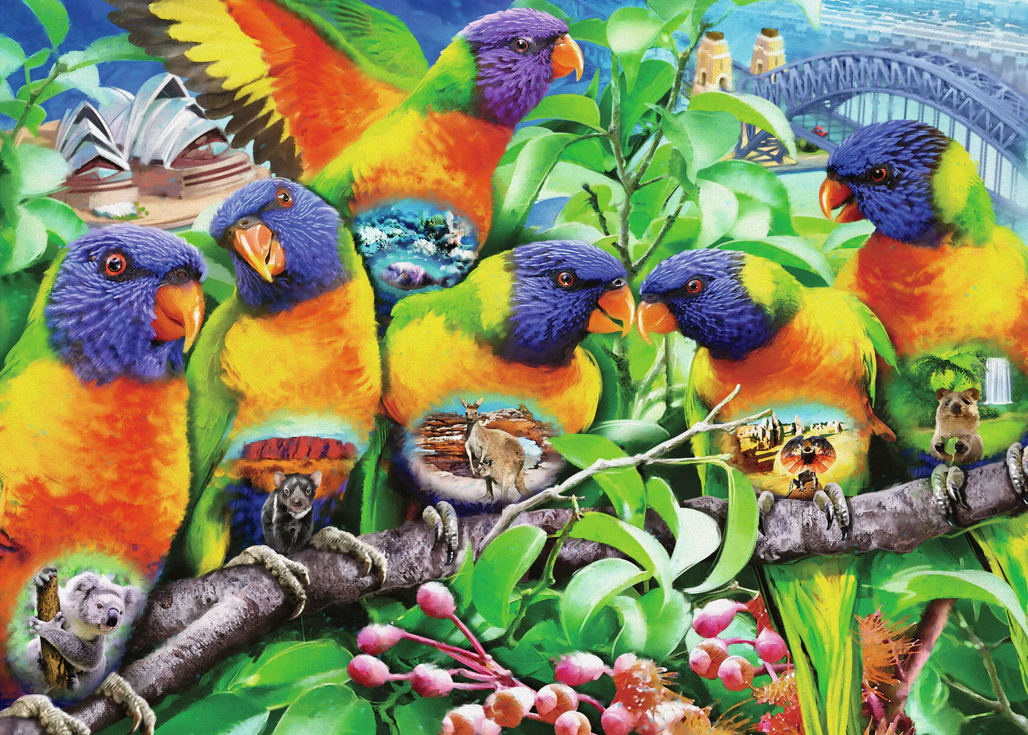 1000 pc Land of the Lorikeet Puzzle - Image 2
