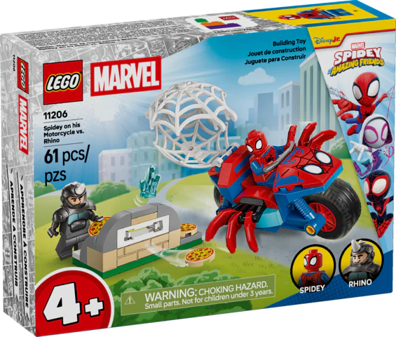 LEGO® Spidey And His Amazing Friends Spidey on his Motorcycle Vs Rhino