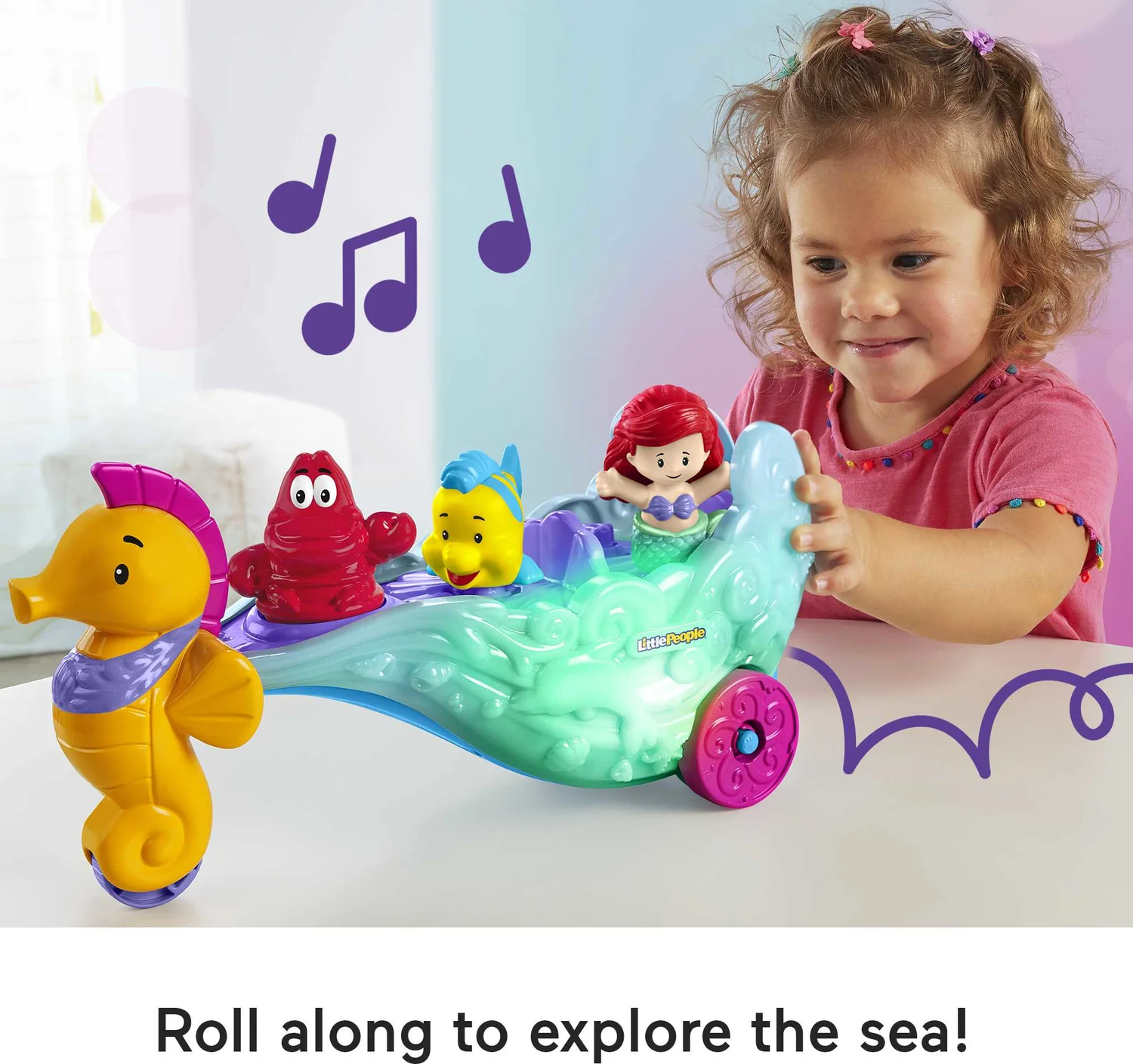 Little People® Disney Ariel Light-Up Sea Carriage - Image 7