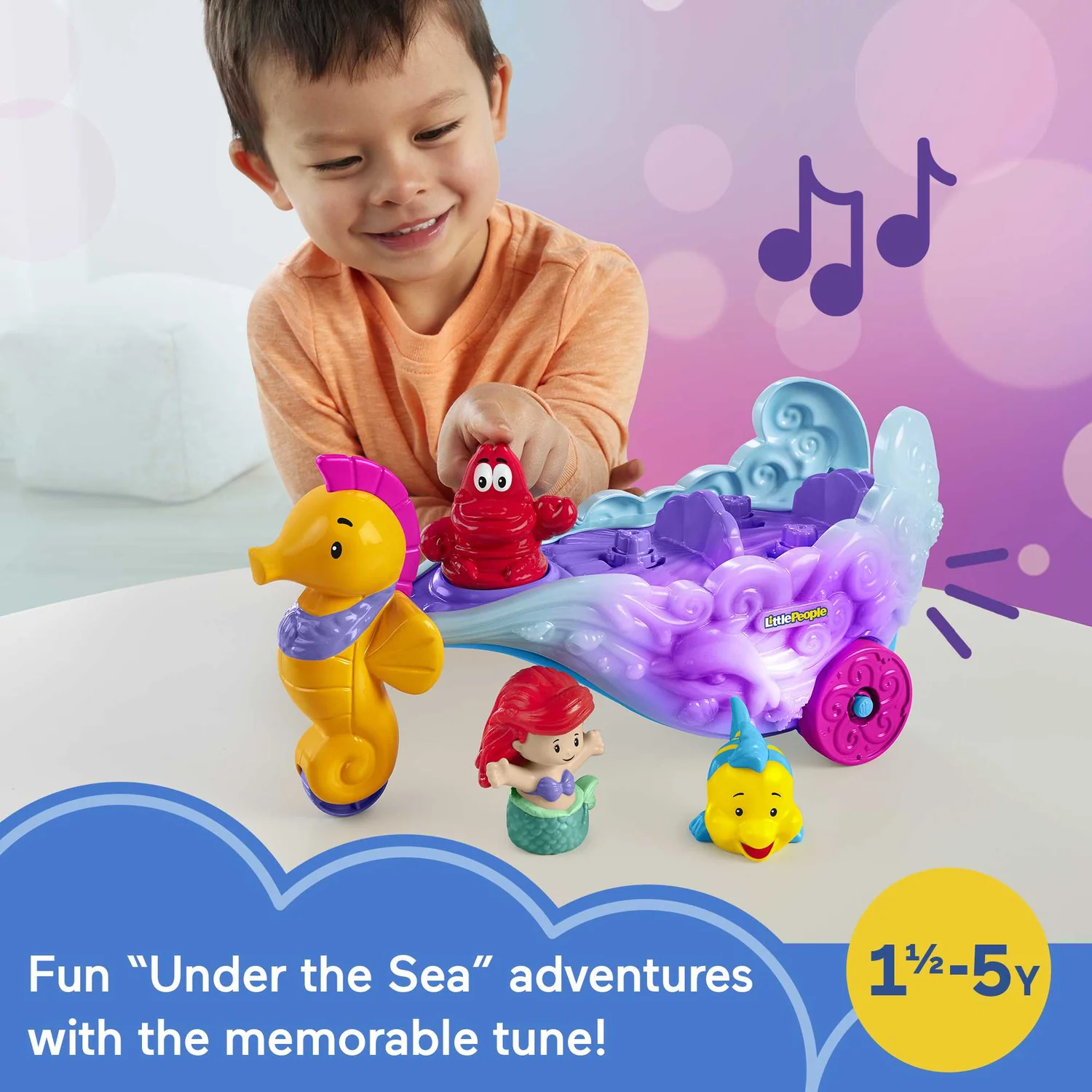 Little People® Disney Ariel Light-Up Sea Carriage - Image 9