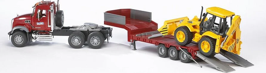 Mack Granite Flatbed Truck With Jcb Loader Backhoe - Image 4