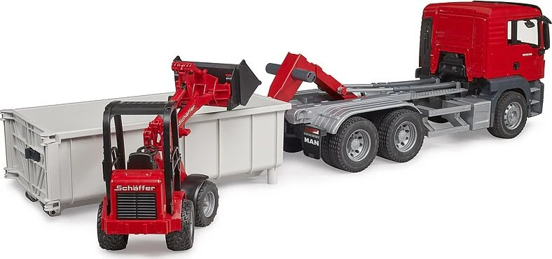 MAN TGS truck with roll-off container and Schäffer yard loader - Image 5