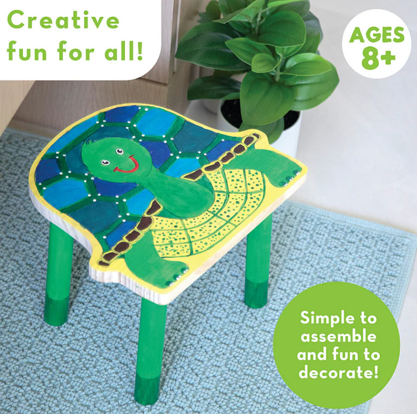 Paint Your Own Turtle Wooden Stool - Image 3