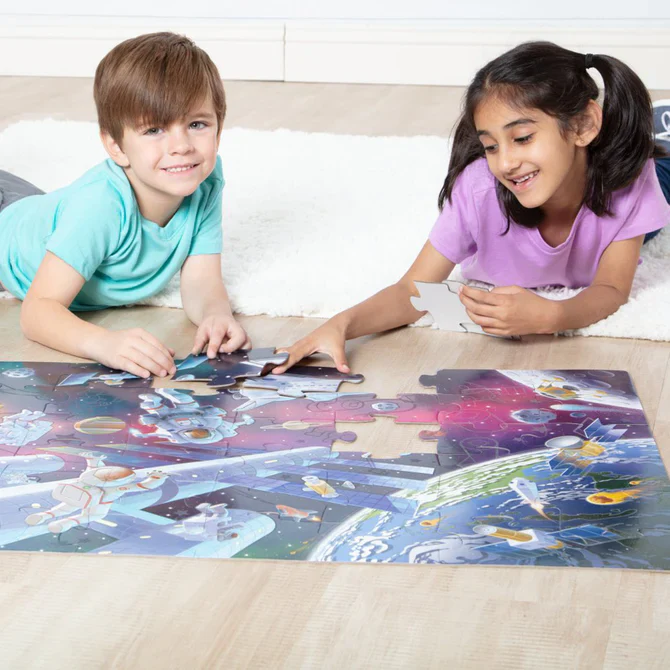 Outer Space Glow-in-the-Dark Floor Puzzle – 48 Pieces - Image 2