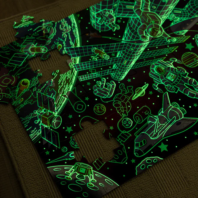 Outer Space Glow-in-the-Dark Floor Puzzle – 48 Pieces - Image 3